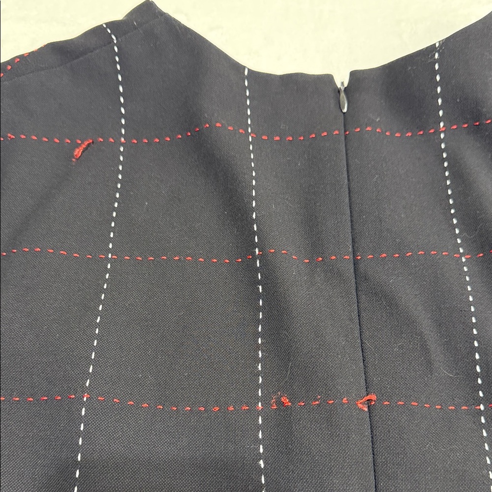 Escada Black Dress with Subtle Red and White Check Pattern - Picture 6 of 6